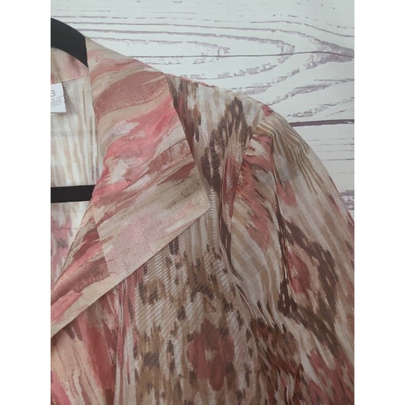 Chico's Multicolor Geometric Print Open Front 3/4 Sleeve Blouse Womans Size 3 - Picture 3 of 4